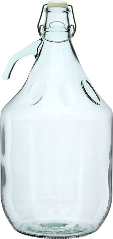 Unbekannt Set van 4 5 liter flessen stop fermentatiebuisje wijnballon gistballon glazen fles fermentatiecontainer