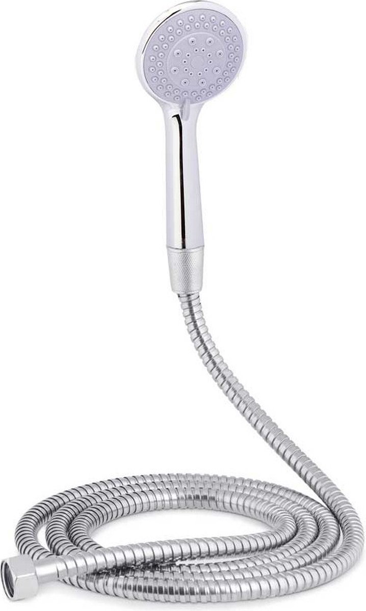 Berilo doucheslang en douchekop met 3 standen - 200 cm - universele aansluiting - zilver - badkameraccessoires