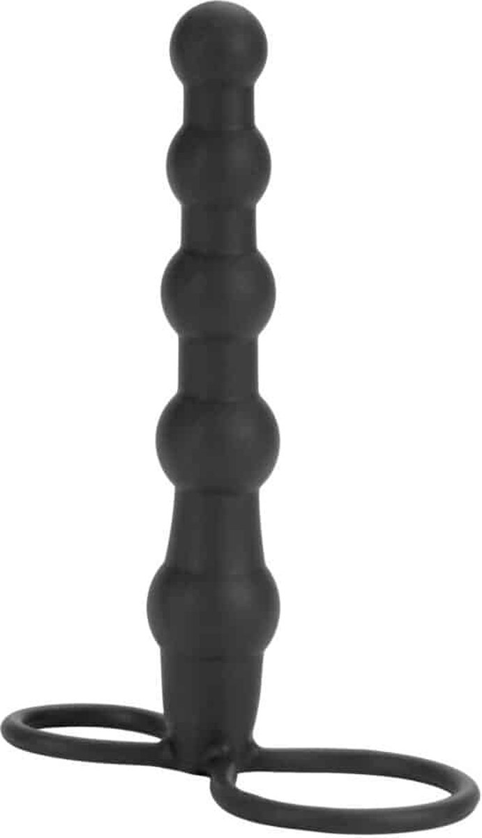Goedkoopste CalExotics - Silicone Beaded Double Rider - Anal Toys Probes Zwart