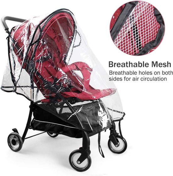 WNHB® Universele Regenhoes Voor Kinderwagen En Buggy - Transparant Wind En Waterdicht Regenbescherming Voor Baby
