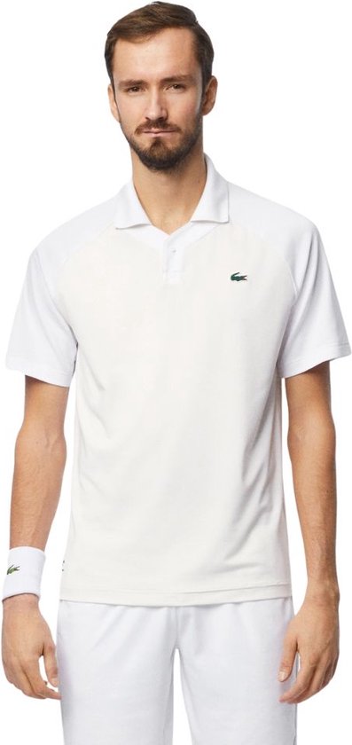 Lacoste Poloshirt HP3 X DaniiL Medvedev Ultra-Dry Sport Polo 02 Heren Wit