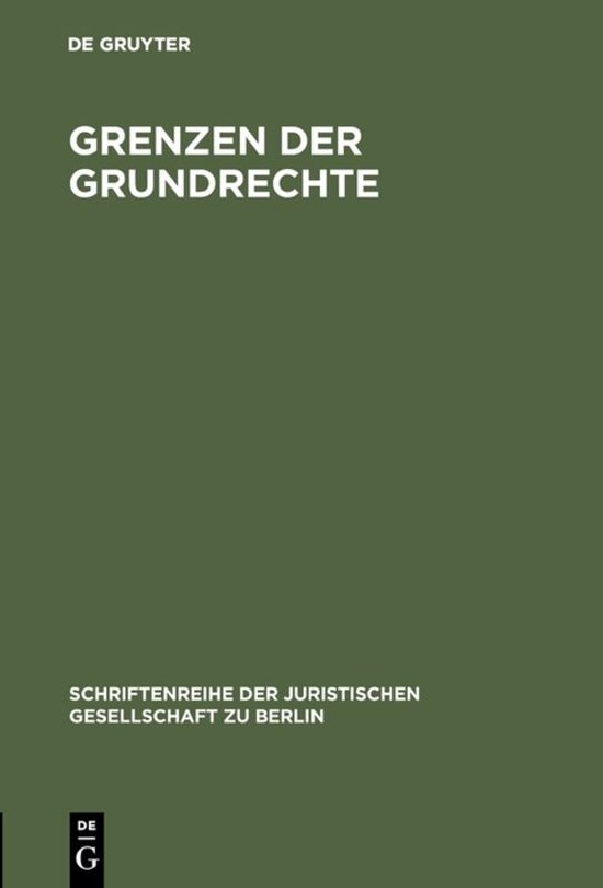 Schriftenreihe der Juristischen Gesellschaft zu Berlin33- Gr ... - cover