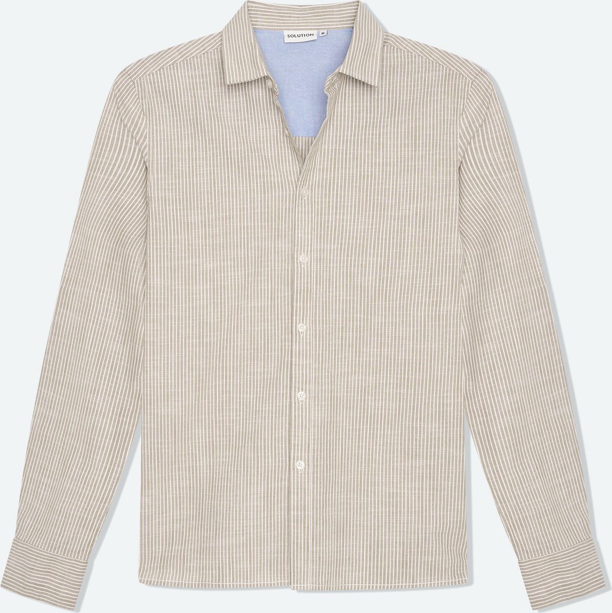 Solution Clothing Ezra - Casual Overhemd - Shirt - Lange Mouwen - Regular Fit - Volwassenen - Heren - Mannen - Beige - Ecru - S - S - Solution Clothing