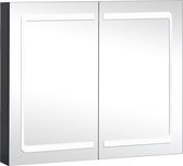 vidaXL - Badkamerkast - met - spiegel - en - LED - 80x12,2x68 - cm