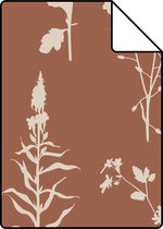 Echantillon ESTAhome papier peint fleurs sauvages terre cuite - 139396 - 26,5 x 21 cm