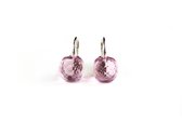 Zilveren oorringen oorbellen model pomellato roze steen