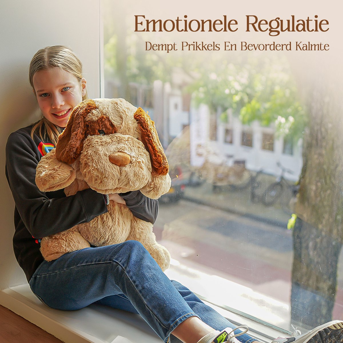 Big Baloo Verzwaringsknuffel Hond 2,5KG/70CM - Verzwaarde Zware Anxiety Knuffel - Weighted stuffed animal voor Kind & Volwassenen — afbeelding 3