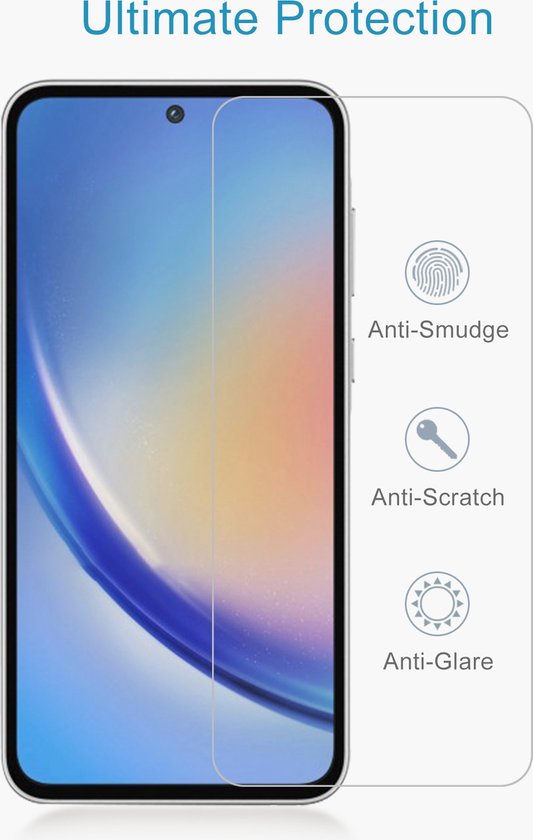Schermprotector 'Anti-Smudge', 'Anti-Scratch' en 'Anti-Glare' voor smartphone.