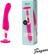 Teazers Pleasure Pump met G-Spot Vibrator – Vaginapomp met Clitoris Stimulator – Vibrators voor Vrouwen met G Spot Stimulator – Op 2 Manieren te Gebruiken – Roze