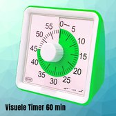Allernieuwste.nl® Visuele Afteltimer Countdown Timer Tijdklok 60 Minuten Tijdmanagement Tool - Leerklok Kind, School, Thuis, Keuken, Kantoor- Stille Timer Met Nachtlampje - Groen Groen