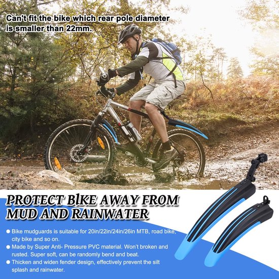 Universele fietsspatbordenset, spatbord voor mountainbike, 24-29 inch