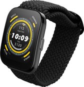kwmobile nylon bandje voor smartwatch - geschikt voor Huami Amazfit Bip 5 / Amazfit GTR 4 - 14 - 22 cm - Polsbandje in zwart