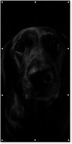 Schuttingposter Hond - Huisdier - Zwart - 100x200 cm - Tuindoek