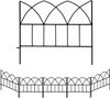 5 stuks decoratieve hekpanelen 45 x 40 x 0,5 cm roestvrij hondenhek voor buiten opvouwbaar landschap terrashekken bloembed dier hondenbarrière (zwart A)