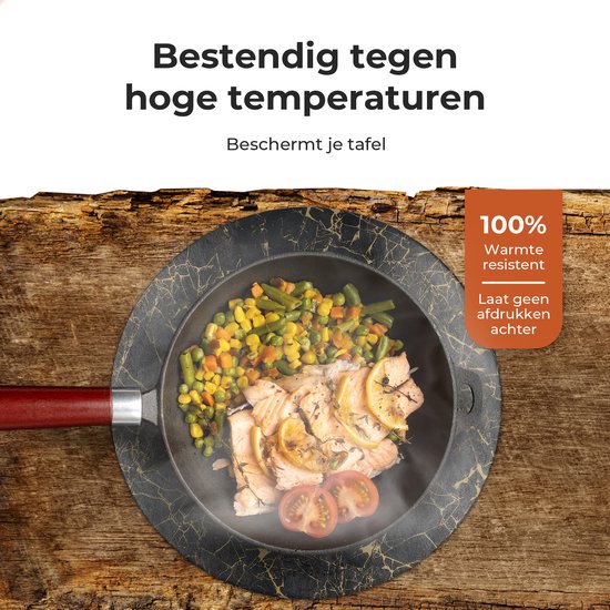 Castagnola Napperons aspect cuir - Napperons ronds - Set de table antidérapant en simili cuir - Sous-couche hydrofuge - Dessous de verre - 6 pièces - Diamètre 38 cm - Zwart/ Or