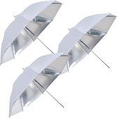 BRESSER SM-04 Paraplu wit/zilver 109 cm - 3 stuks