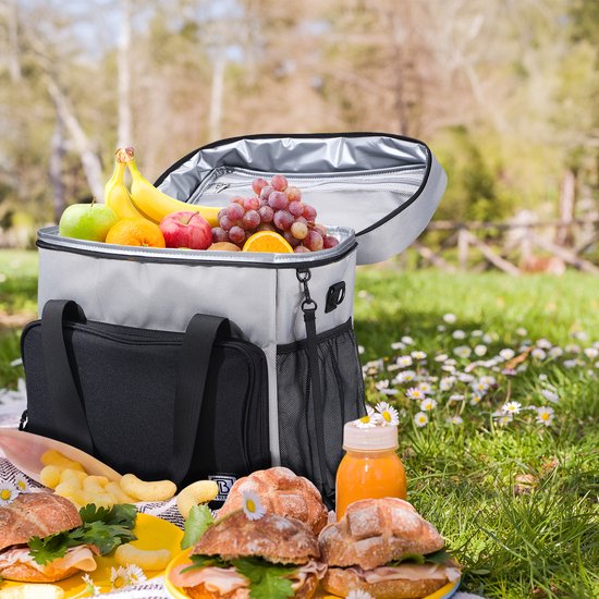 Brisby Sac isotherme 4 couches – Sac à déjeuner 40 litres – Zwart Grijs
