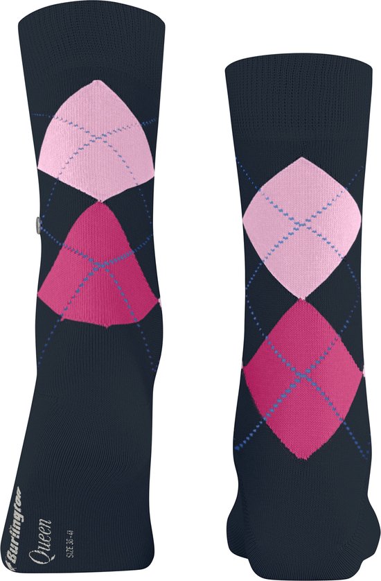 Burlington Queen gedessineerd katoen sokken dames blauw - maat 36-41