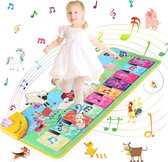 Muziektapijt met 27 geluiden, speelmat voor piano, muziekmat voor baby's met 7 dierengeluiden, speelgoed voor kinderen van 1-5 jaar, kerstcadeau voor jongens en meisjes (100 x 36 cm)