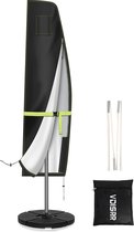 Parasolbeschermhoes, vrijdragende parasolbeschermhoes, parasolhoes met stang en ritssluiting, UV-bescherming 50+, 265x40/70/50cm, voor zweefparasols tot Ø 400 cm of 300 x 300 cm