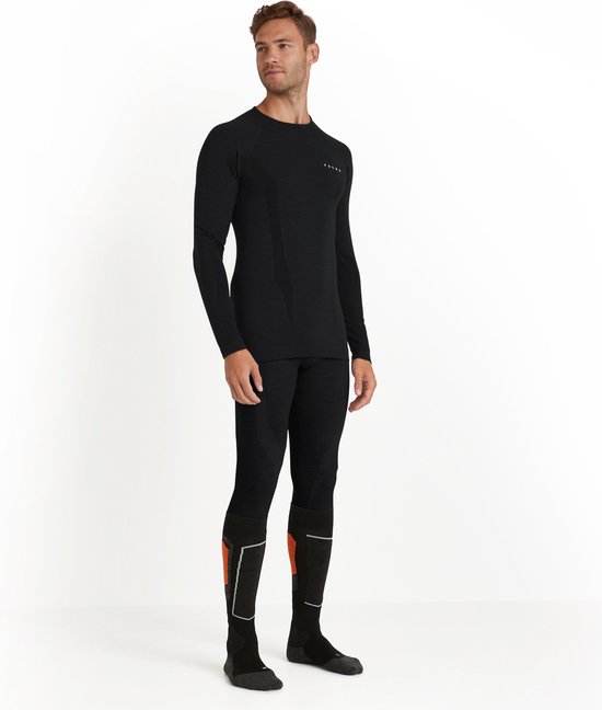 FALKE Wool-Tech Longsleeve warmend, anti zweet functioneel ondergoed Baselayer-Shirt heren zwart - Matt S