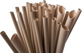 1600 Bamboe Vezel Rietjes Wrapped 230 x 12 mm - Bruin