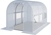 Tunnelkas 2x3m PE-zeil 180g/m² wit transparant