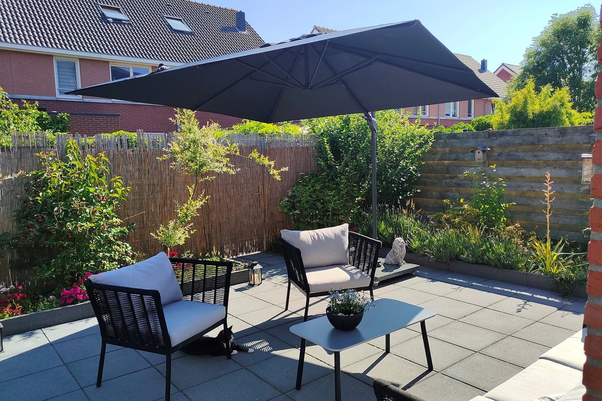 Hawaii parasol - 300x300 cm - carbon black - donker grijs – foto 6