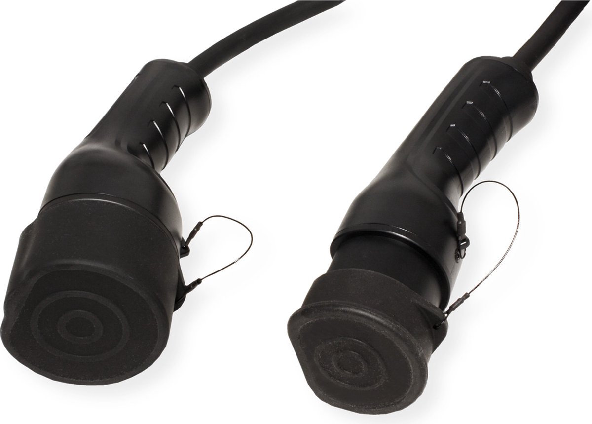ROLINE Auto oplaadkabel Type2, 1-fase, 250 VAC (1P+N+E), 32 A, 7,4 kW, spiraalkabel (bruikbaar 5m)