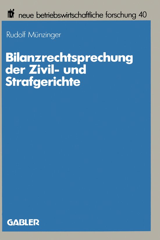 Bilanzrechtsprechung Der Zivil- Und Strafgerichte - cover