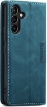 CaseMania Bookcase hoesje geschikt voor Samsung Galaxy A55 - Effen Groen - Kunstleer