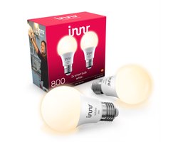 Innr smart E27 LED lamp - geschikt voor Philips Hue - Zigbee bulb - warmwit licht - slimme lamp - dimbaar - 806 lumen - 2 pack