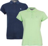 2-Pack Donnay Polo Pique Lisa - Poloshirt - Dames - Maat XL - Navy/Lemon green (624)