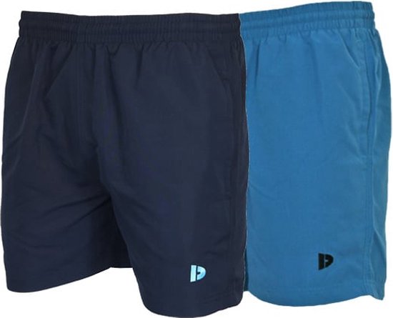 2-Pack Donnay Sport/Zwemshort Toon - Sportbroek - Heren - Navy/Petrol blue (616) - maat M