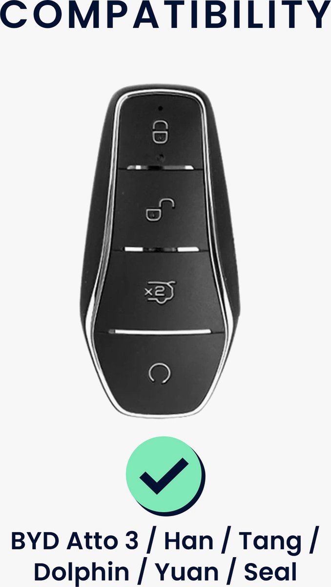 kwmobile autosleutel hoesje compatibel met BYD Atto 3 / Sealion/Han/Tang/ Dolphin/Seal hoes - Autosleutel behuizing - Sleuteletui in zwart