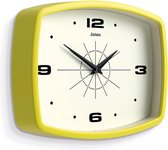 Film Retro Wandklok - Vierkante Klok - Rechthoekige Klok - Keukenklok - Kantoorklok - Retro Klok - Designer Clock - Kleurrijke Kast - Arabische Cijfers (Geel)