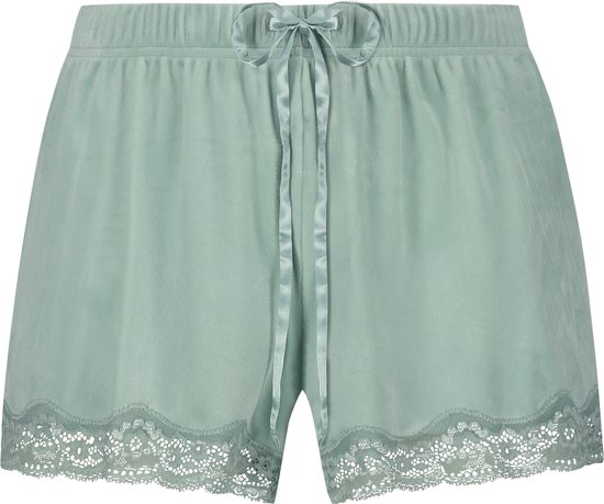 Hunkemöller Velvet lace shorts Groen S