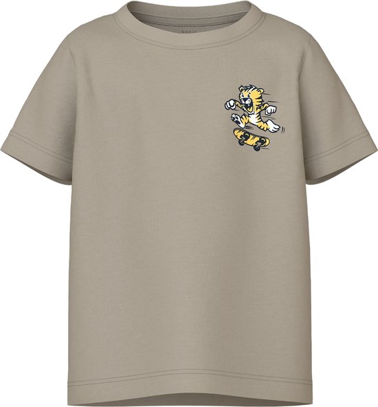 Name it t-shirt jongens - beige - NMMvelix - maat 110