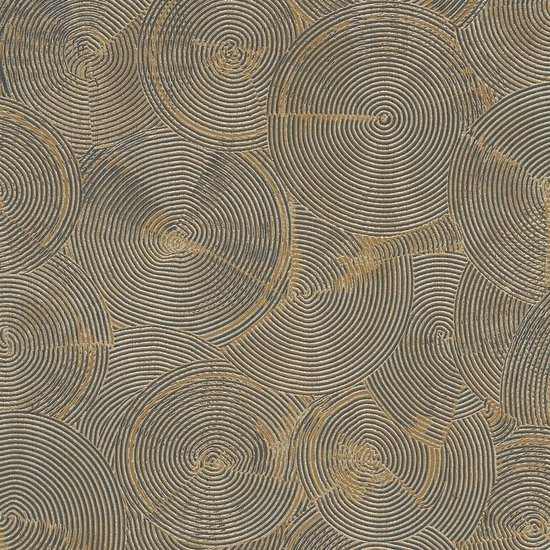 Grafisch behang Profhome 379003-GU vliesbehang licht gestructureerd met grafisch patroon glanzend goud grijs 5,33 m2