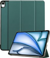 Hoes Geschikt voor iPad Air 2024 (11 inch) Hoes Book Case Hoesje Trifold Cover - Hoesje Geschikt voor iPad Air 6 (11 inch) Hoesje Bookcase - Donkergroen