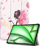 Hoesje Geschikt voor iPad Air 6 (11 inch) Hoes Case Tablet Hoesje Tri-fold - Hoes Geschikt voor iPad Air 2024 (11 inch) Hoesje Hard Cover Bookcase Hoes - Elfje