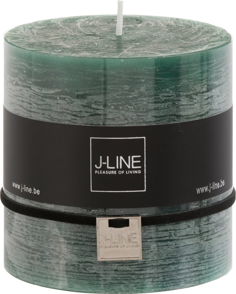 J-Line cilinderkaars - donkergroen - 65U - 6 stuks