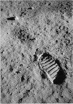 Astronaut footprint (voetafdruk op maanoppervlak) - Foto op Posterpapier - 50 x 70 cm (B2)