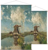 Een molen aan een poldervaart, Paul Gabriël - Foto op Textielposter - 90 x 135 cm