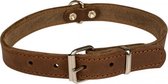 Duvo+ Classy leder halsband Bruin 34-39cm/16mm