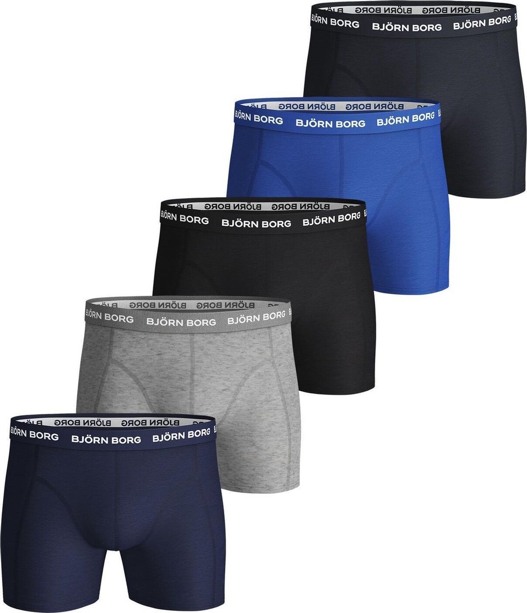 Björn Borg - Heren Onderbroeken 5-Pack Boxers Blue Mix - Blauw - Maat M