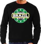Have fear Brazil is here / Brazilie supporter sweater zwart voor heren L
