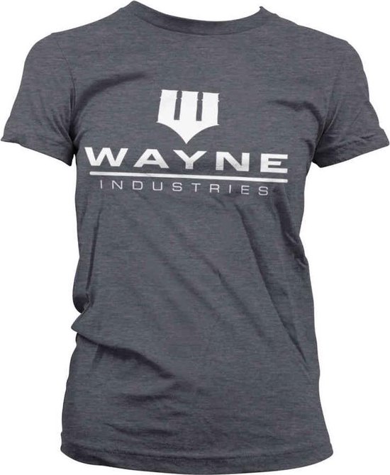DC Comics Batman Dames Tshirt -2XL- Wayne Industries Logo Grijs