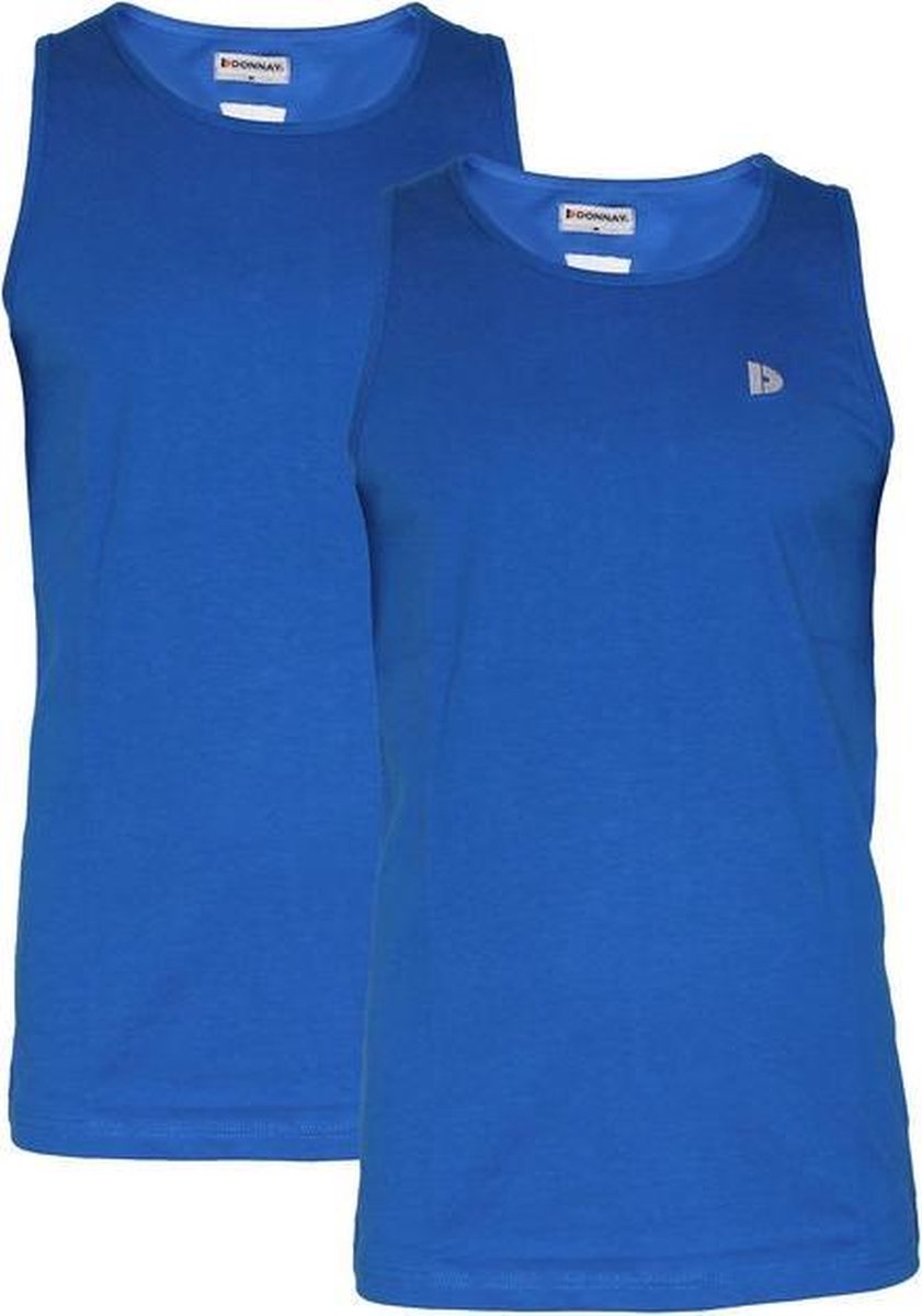Donnay Muscle shirt - 2 Pack - Tanktop - Sportshirt - Heren - Maat M - Royal Blue-marl