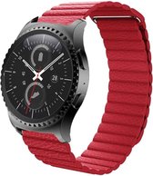 Universeel Smartwatch 20MM Bandje Echt Leer met Magneetsluiting Rood